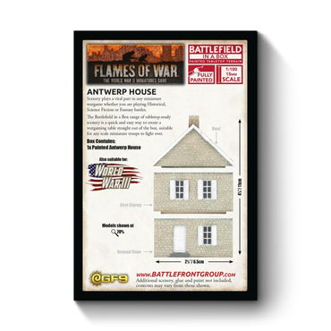 Pre-order: European House: Antwerp - Pre-Painted Terrain - Battlefront Miniatures - Brand New