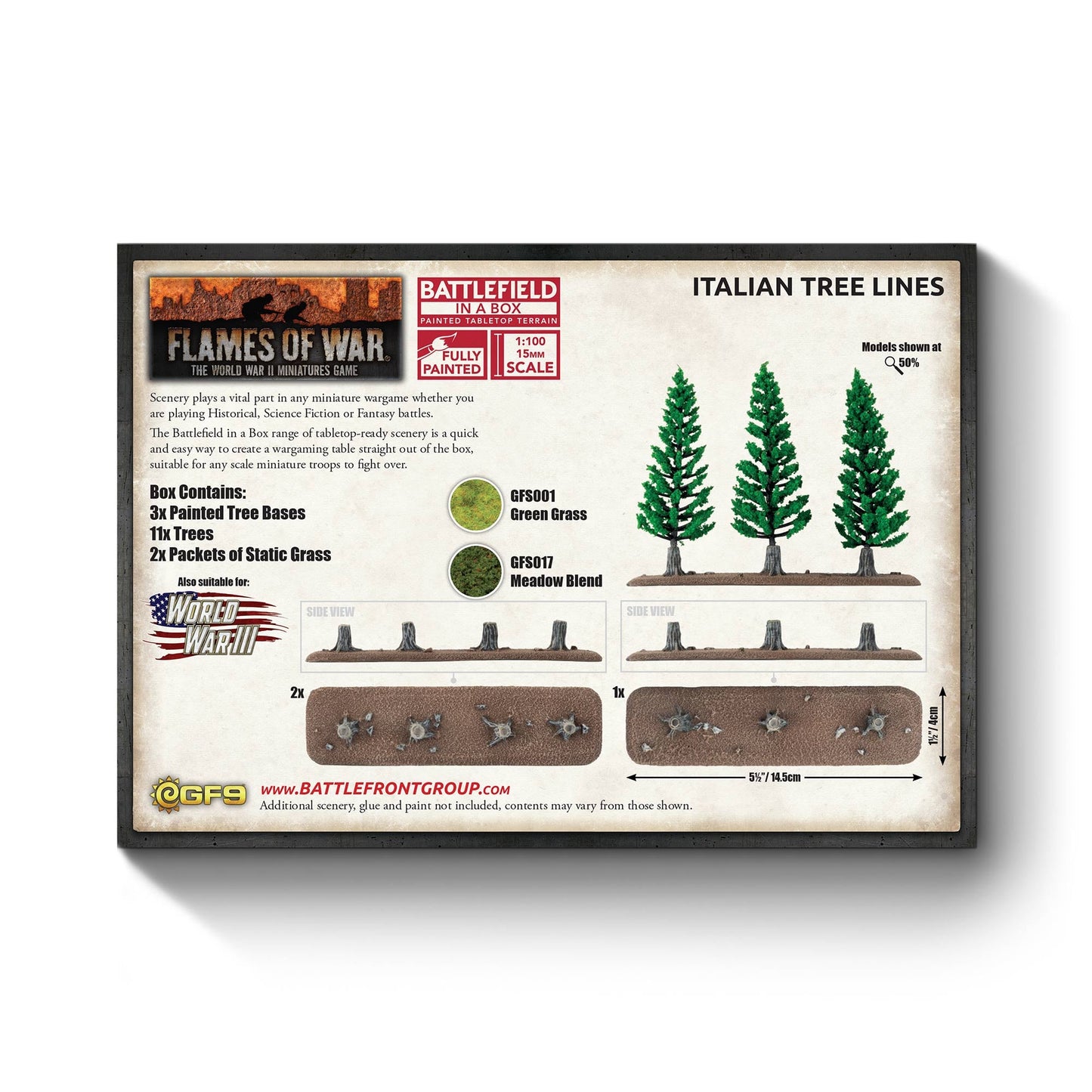 Pre-order: Italian Tree Lines - Late War - Battlefront Miniatures - Brand New