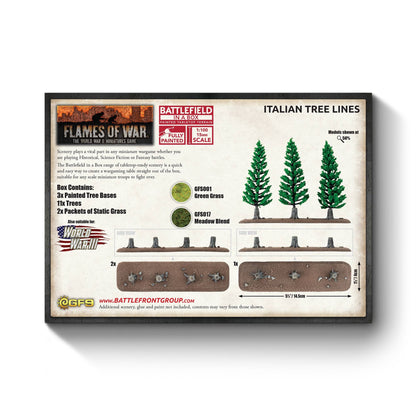 Pre-order: Italian Tree Lines - Late War - Battlefront Miniatures - Brand New