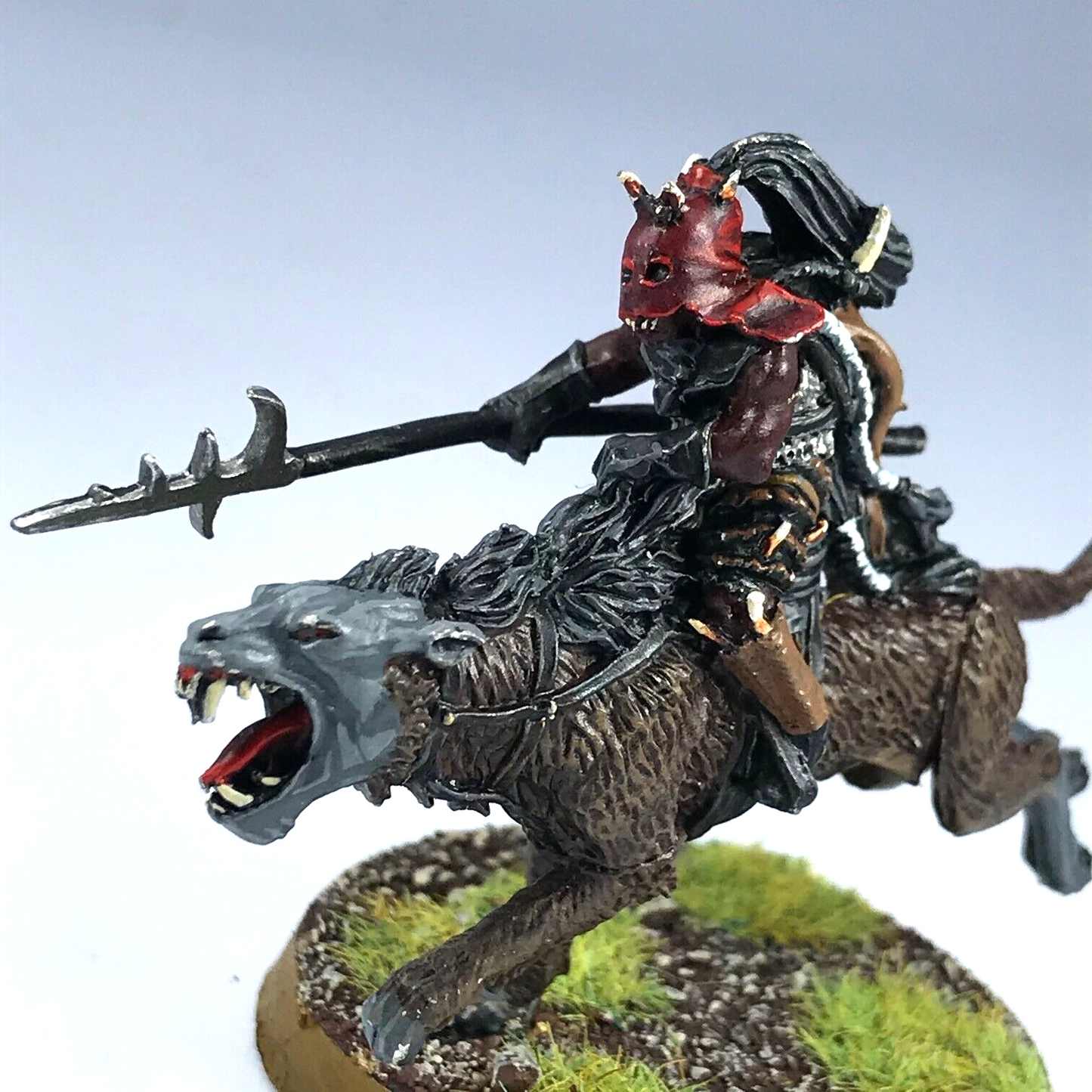 Metal Orc Warg Rider - Painted - Warhammer / Lord of the Rings C3463