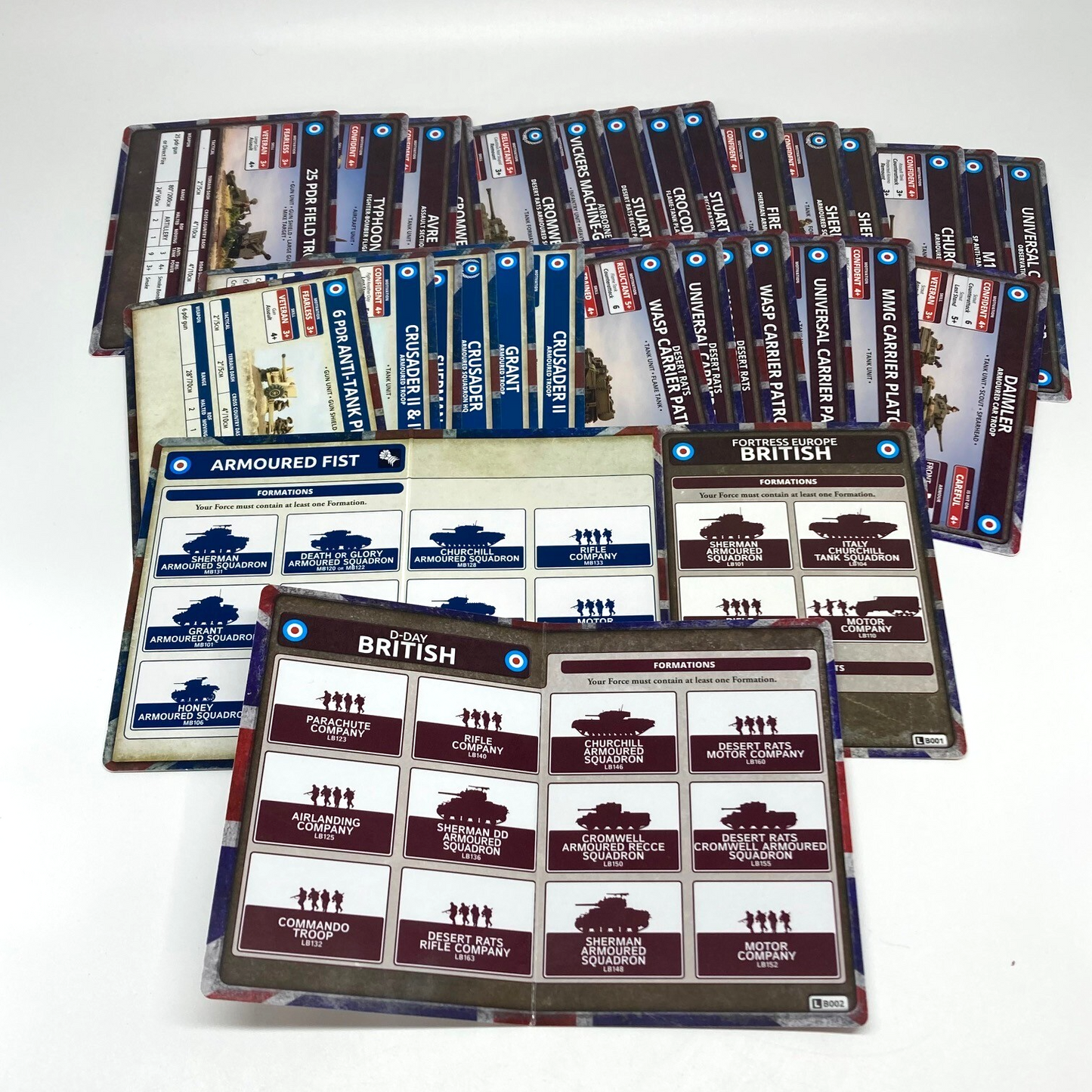 British Company Cards - British Army - Flames Of War Battlefront C6515