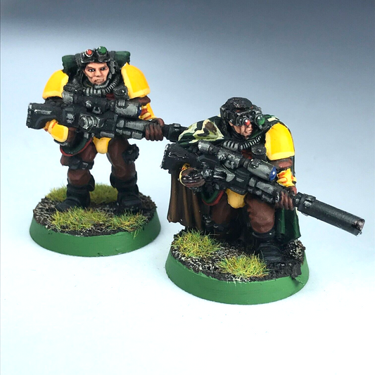 Metal Imperial Fist Sniper Pair Space Marines - Painted - Warhammer 40K X10794