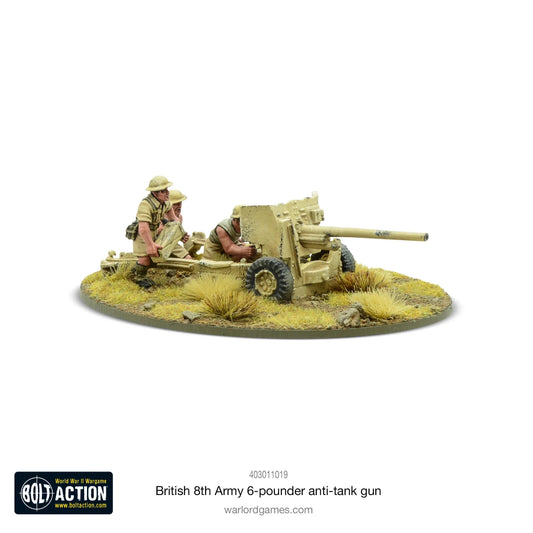 British 8th Army 6 Pounder Anti-Tank Gun - Warlord Games Bolt Action Miniatures