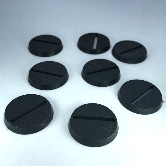 X8 Original GW 2003 25mm Round Bases Slotted Slotta - Warhammer 40K / LOTR X152