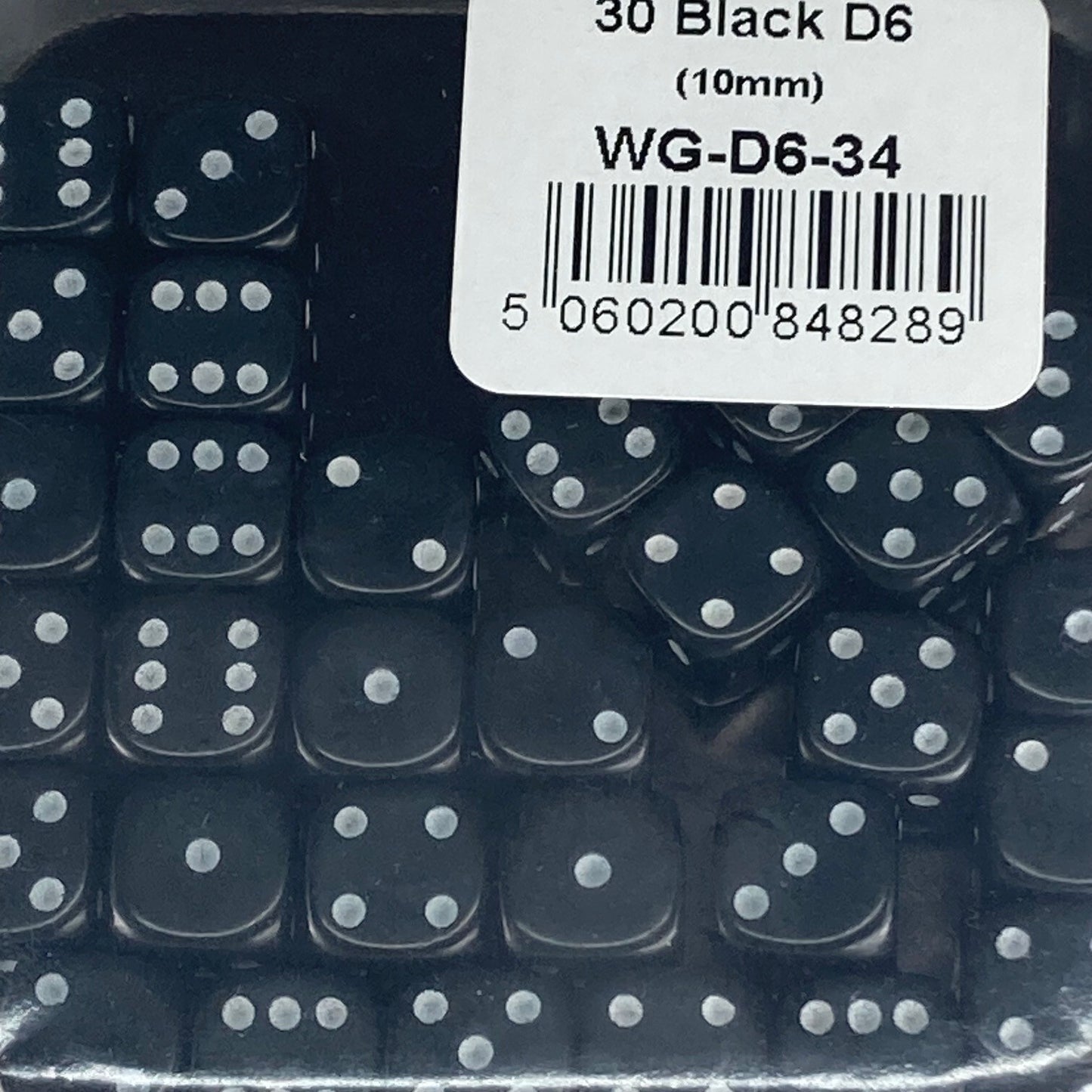 Black Dice Set - 10mm - D6 Set - Warlord Games Wargaming C5715