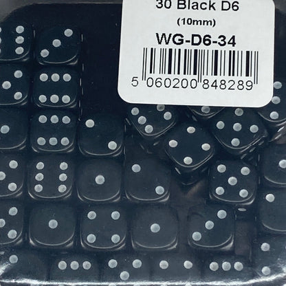 Black Dice Set - 10mm - D6 Set - Warlord Games Wargaming C5715