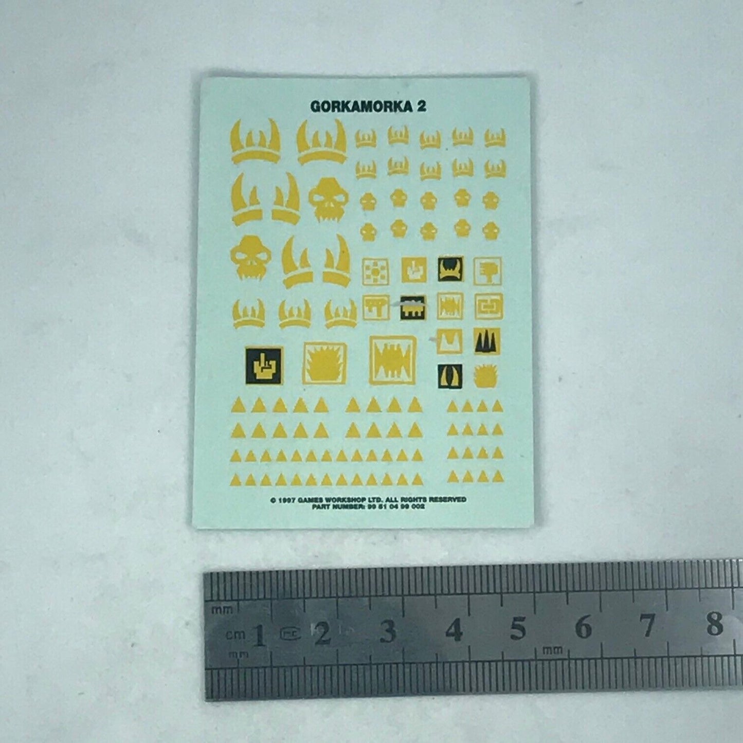 Classic Space Ork Gorkamorka 2 Transfer Sheet - Warhammer 40K T175