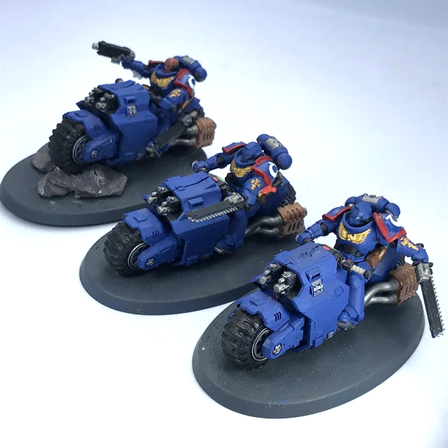 Outriders Bike Squad Ultramarines Space Marines - Painted Warhammer 40K C2840