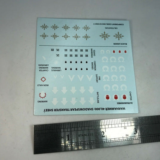 Space Marine Shadow Spear Transfer Sheet - Warhammer 40K T38