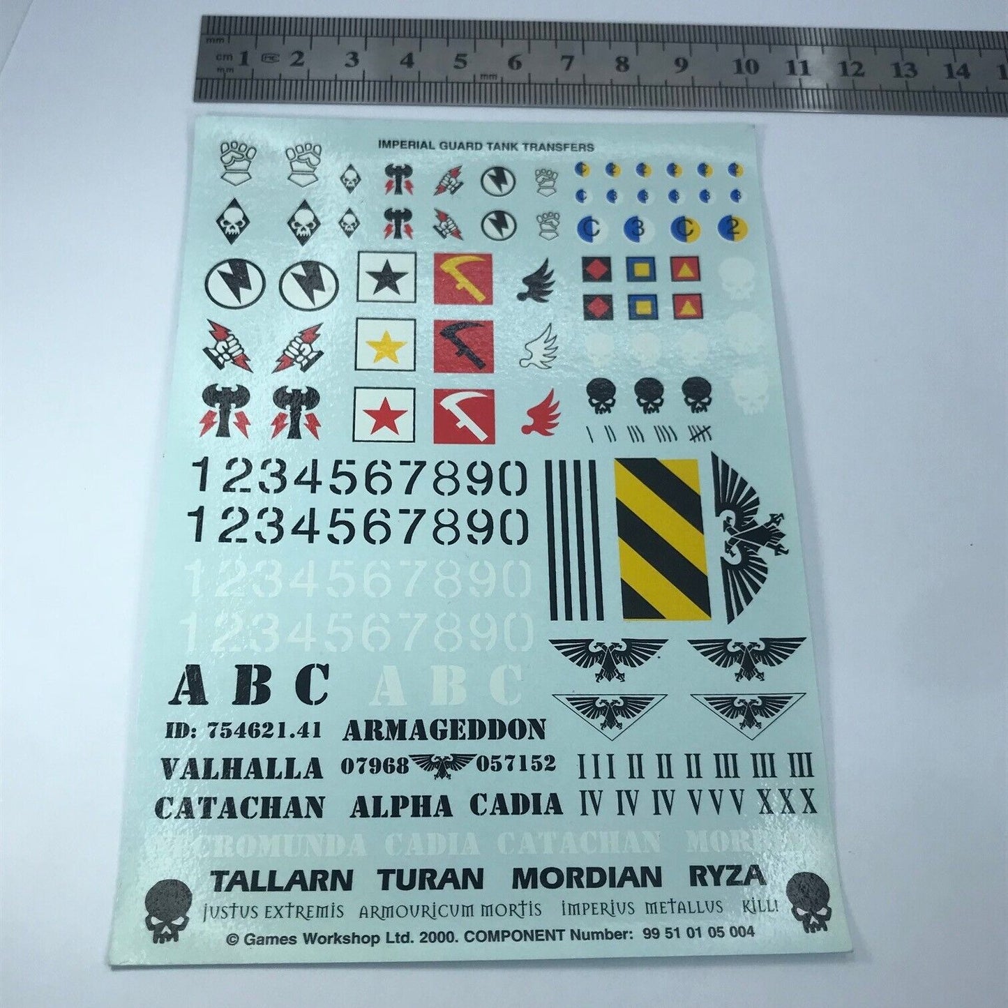 Imperial Guard Tank Leman Russ Chimera Transfer Sheet - Warhammer 40K T194