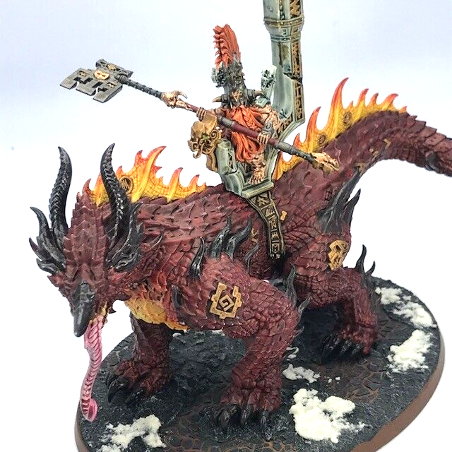 Auric Runefather on Magmadroth Fyreslayers - Warhammer Age of Sigmar Painted