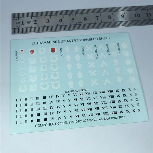Classic Space Marine Ultramarine Infantry Transfer - Warhammer 40K T173