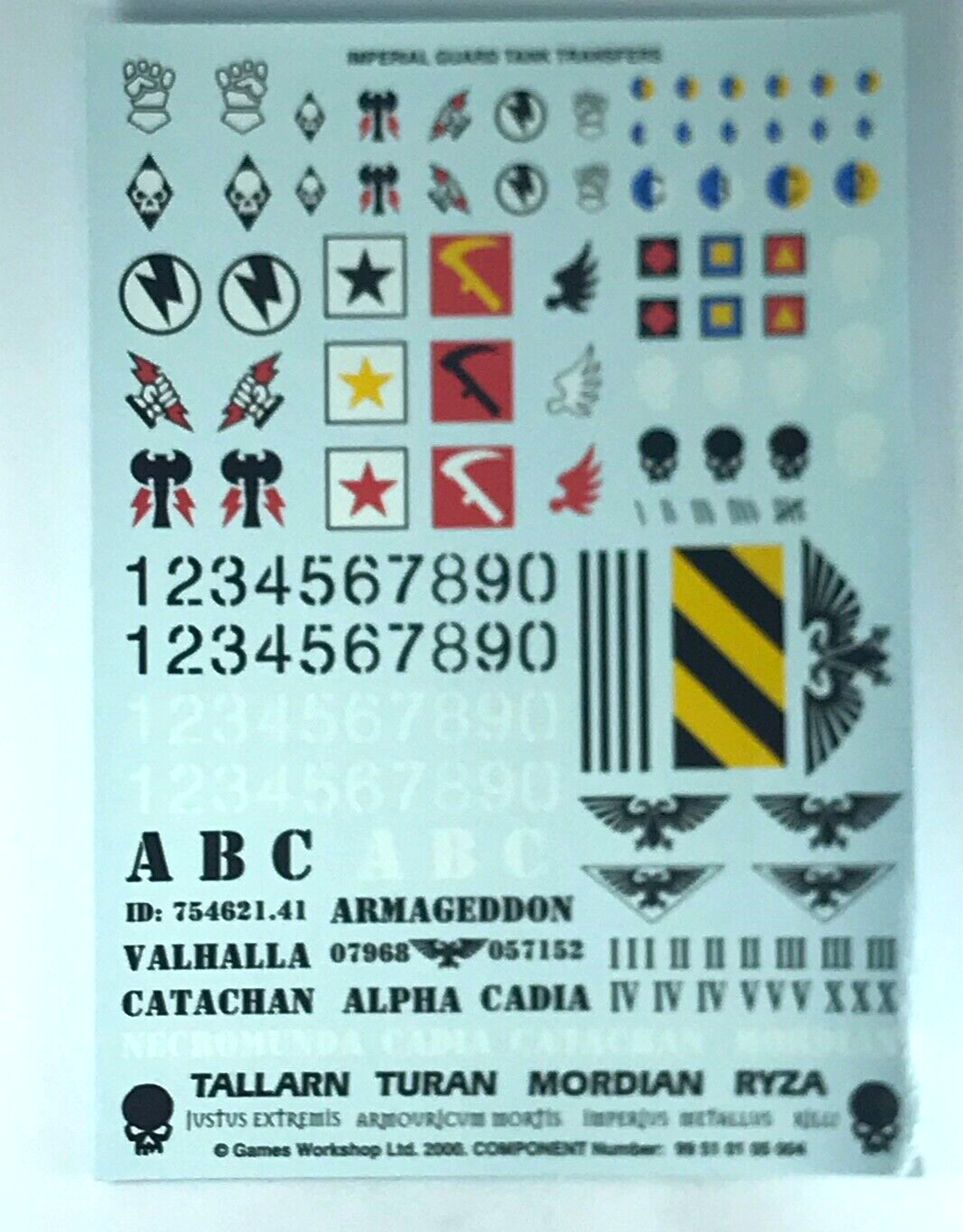 Classic Imperial Guard Tank Transfer Sheet Decal - Warhammer 40K T18