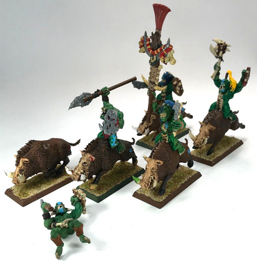 Savage Orc Boar Boyz Riders - Painted - Warhammer Fantasy C2437