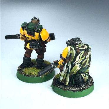 Metal Imperial Fist Sniper Pair Space Marines - Painted - Warhammer 40K X10794