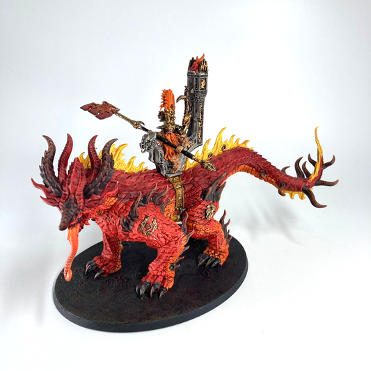 Auric Runefather on Magmadroth Fyreslayers - Warhammer Age of Sigmar Painted (2)
