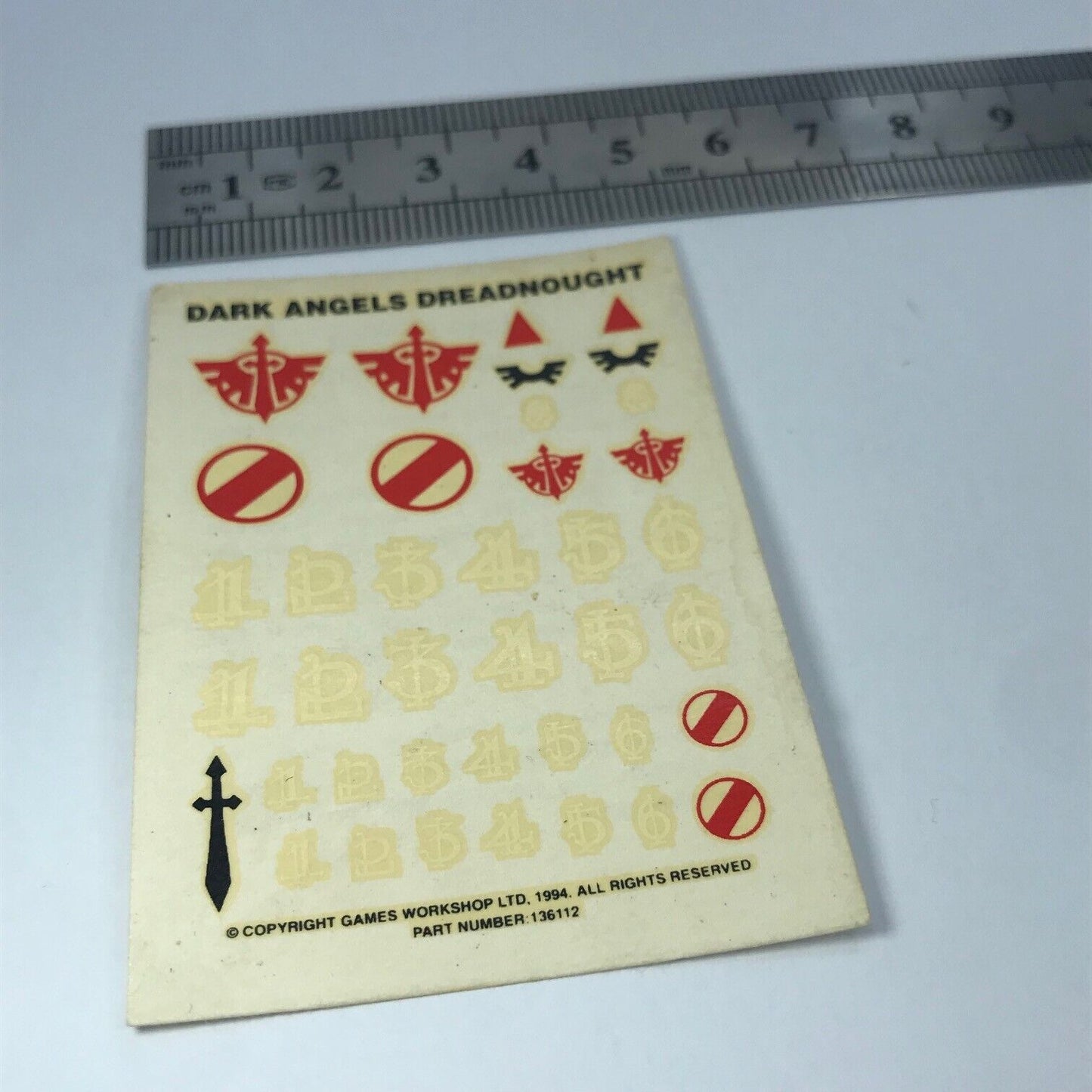 Classic Dark Angels Dreadnought Space Marines Transfer Sheet Warhammer 40K T207