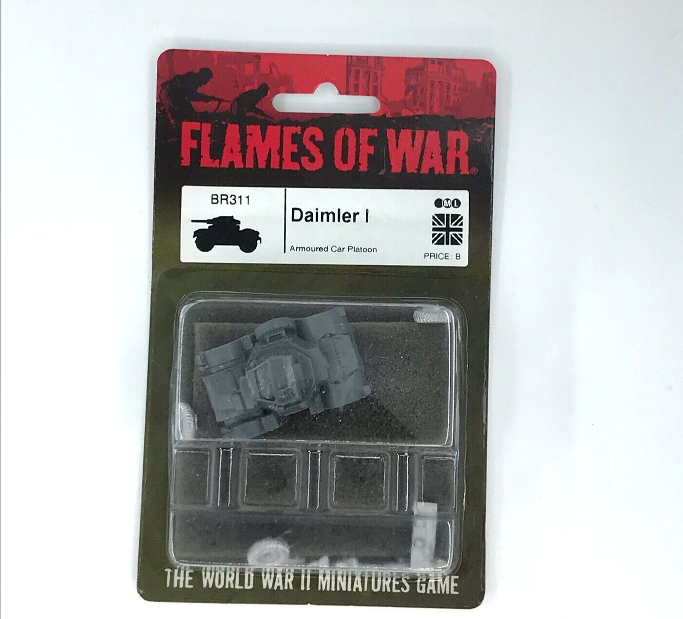 WW2 Allied British Daimler Armoured Car - Sealed Blister - Flames of War C647