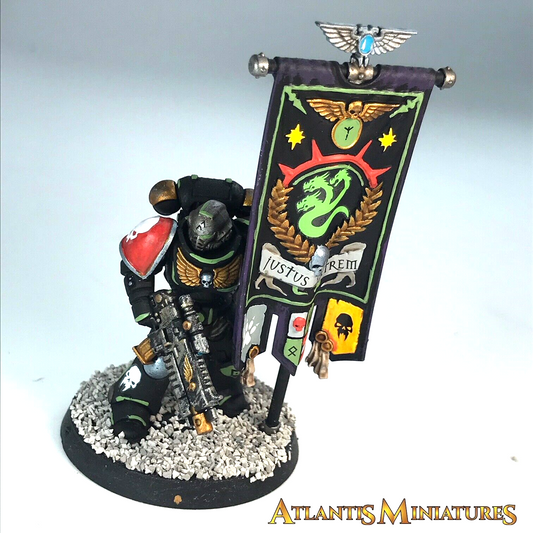 Painted Space Marine Standard Bearer Command HQ - Warhammer 40K C1043