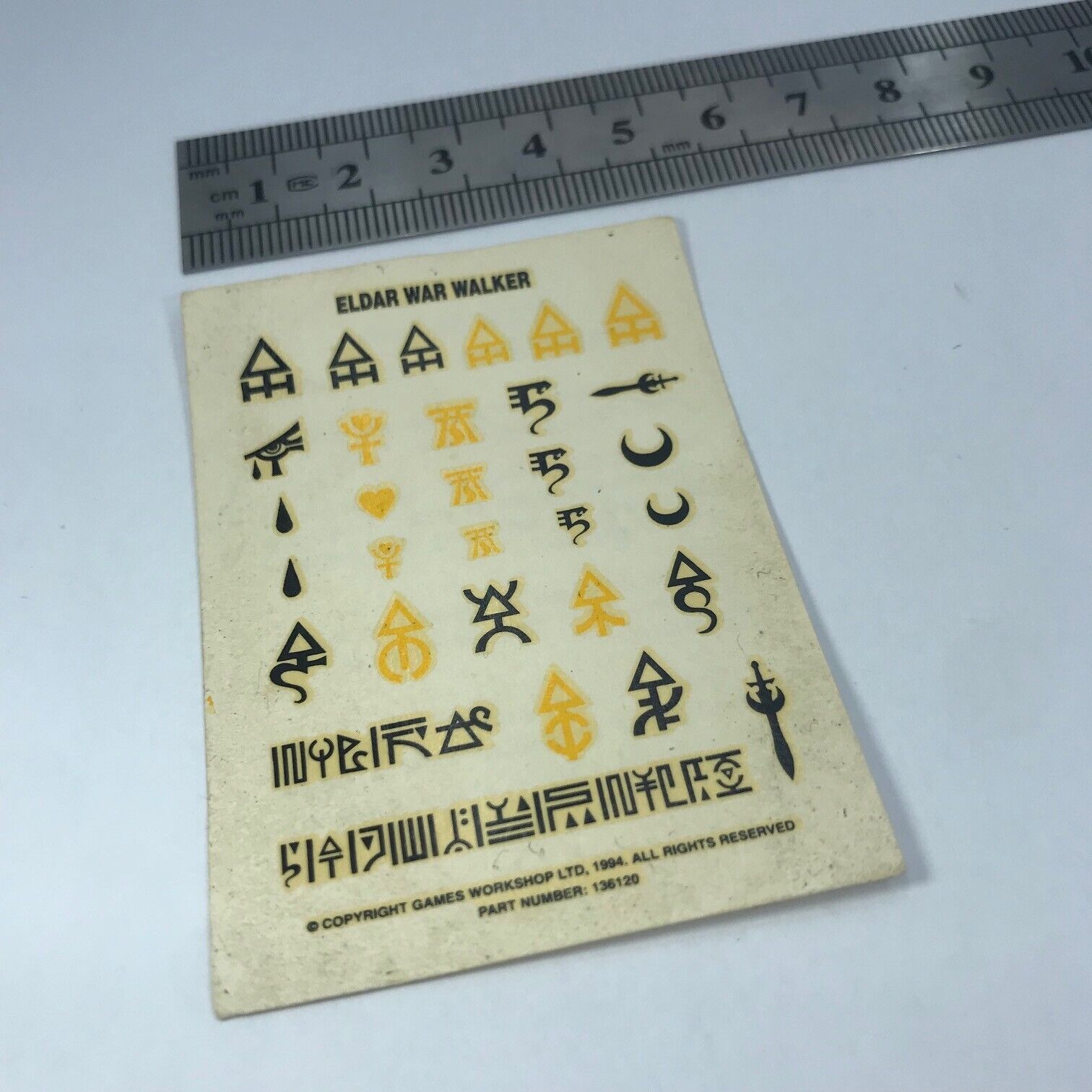 Miniatures Script Transfer Classic Eldar Aeldari War Walker Transfer Sheet - Warhammer 40K T253