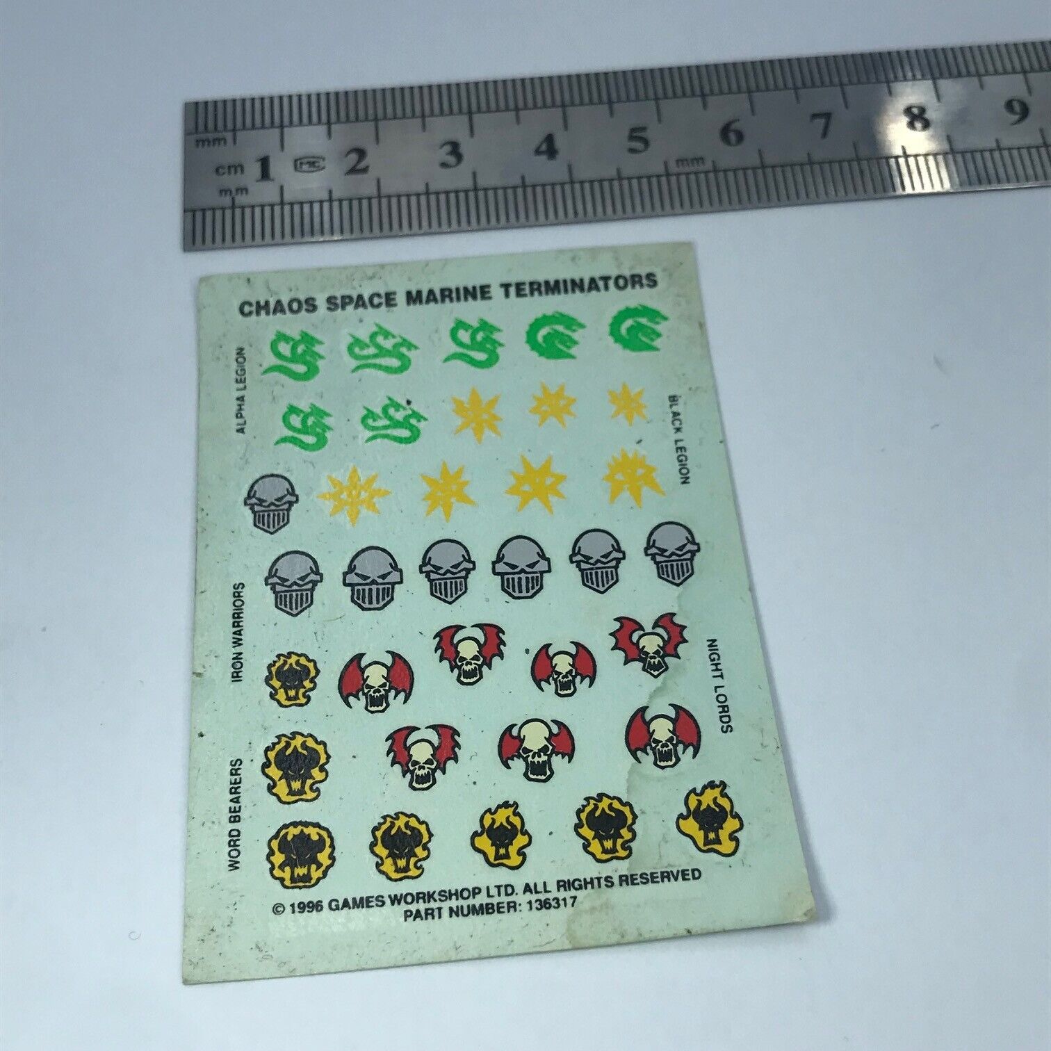 Miniatures Script Transfer Chaos Space Marines Terminators Transfer Sheet - Warhammer 40K T219 ...
