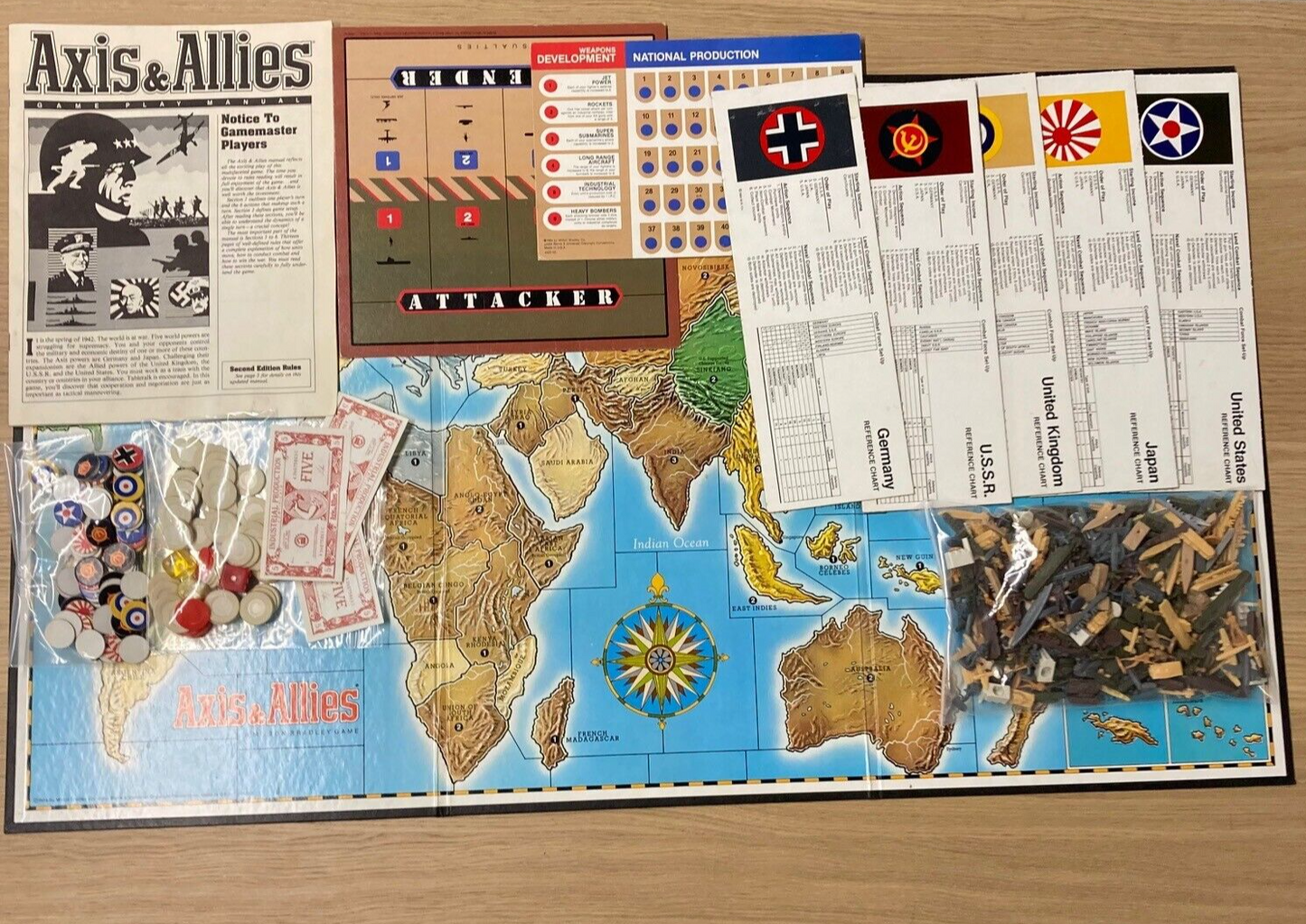 Axis and Allies Board Game - Avalon Hill Games - Unsure if Complete W154