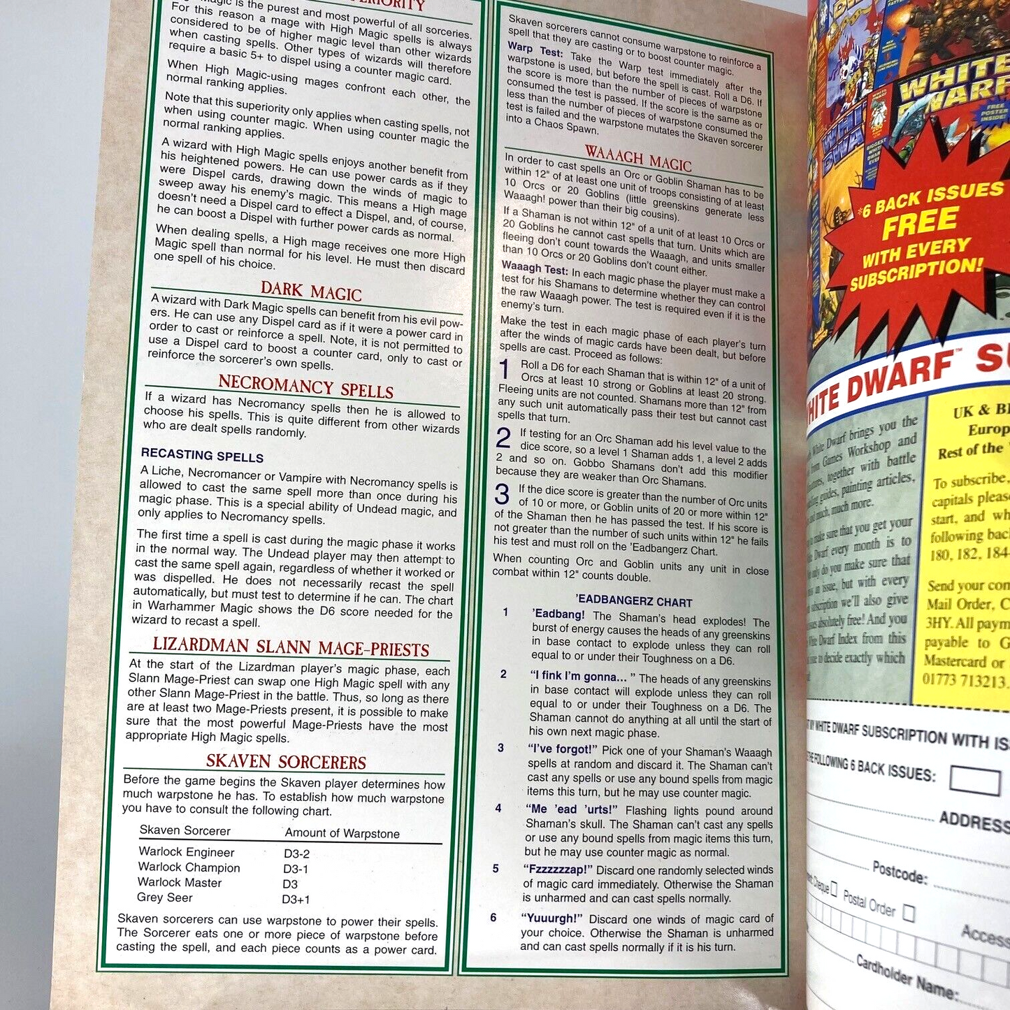 White Dwarf 205 Magazine Games Workshop Warhammer Fantasy 40,000 40K M1084