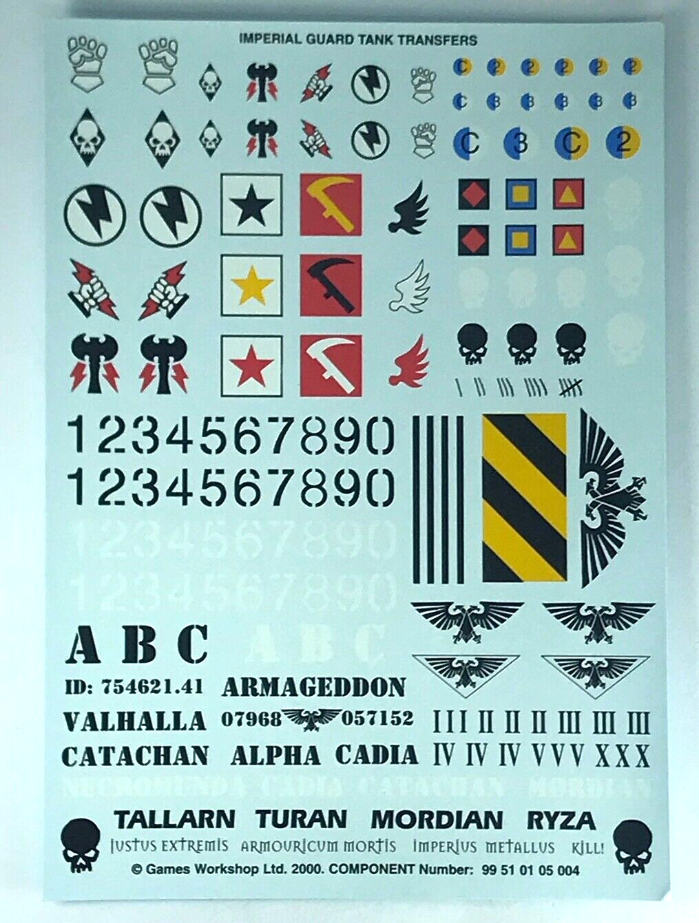 Classic Imperial Guard Tank Transfer Sheet Decal - Warhammer 40K T12