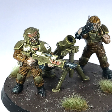 Imperial Guard Cadian Mortar Team Astra Militarum - Painted Warhammer 40K C3757