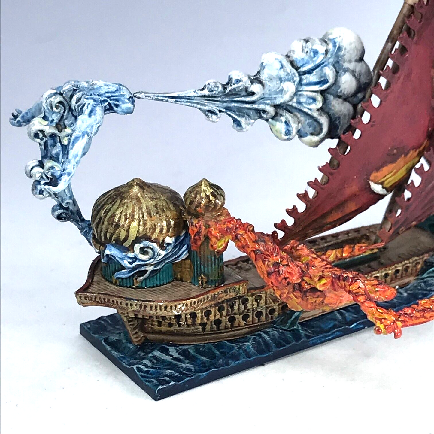 Dreadfleet The Flaming Scimitar Ship - Painted - Warhammer Board Game C3716