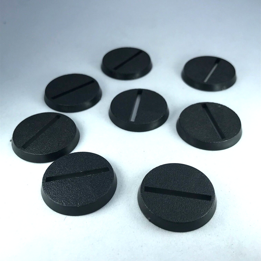 X8 Original GW 2003 25mm Round Bases Slotted Slotta - Warhammer 40K / LOTR X6251