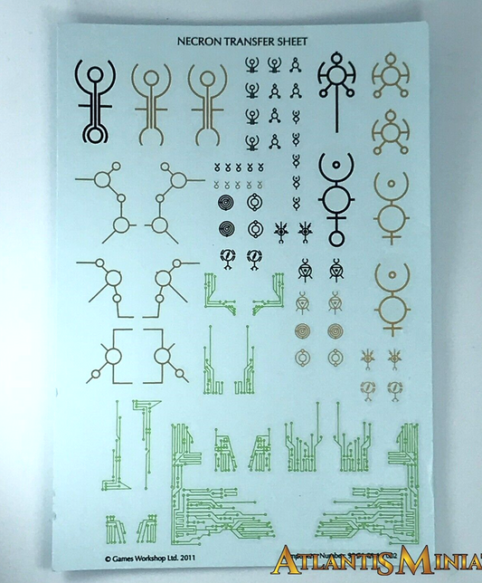 Necron Transfer Sheet Warhammer 40K Games Workshop T130