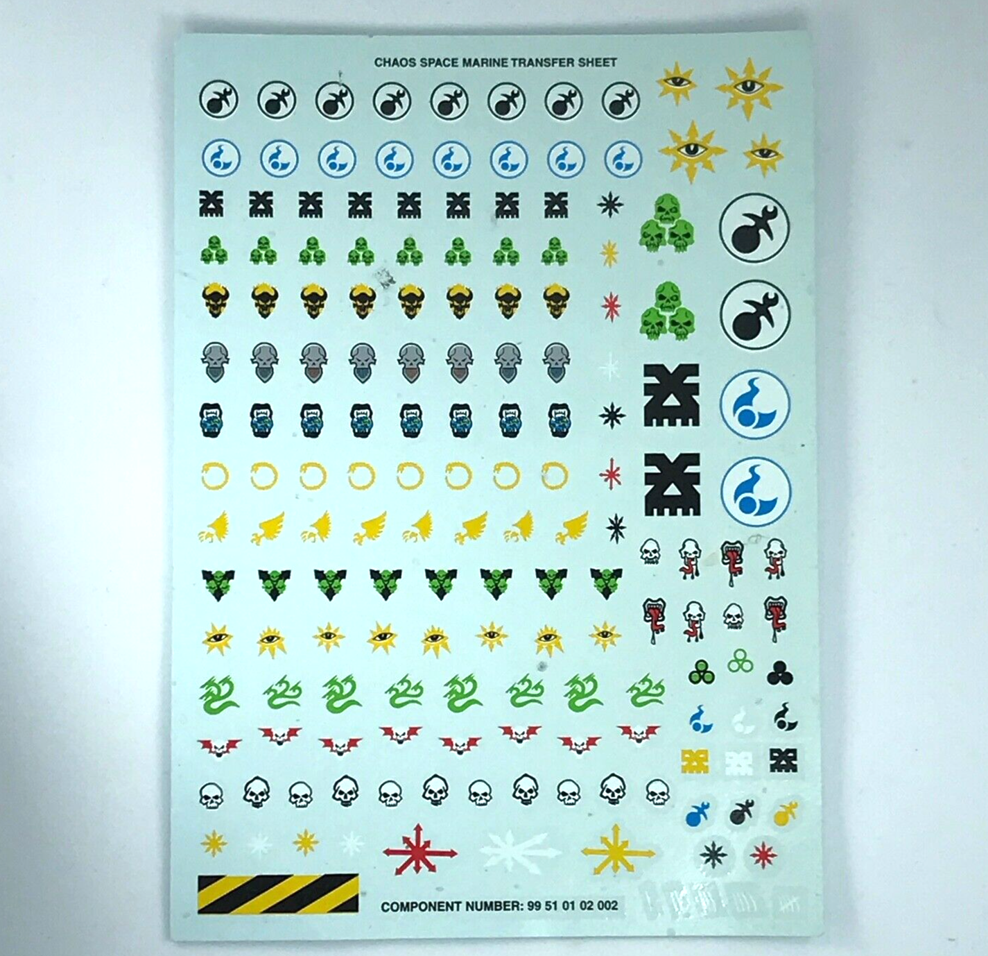 Chaos Space Marine Transfer Sheet - Warhammer 40K Games Workshop T114