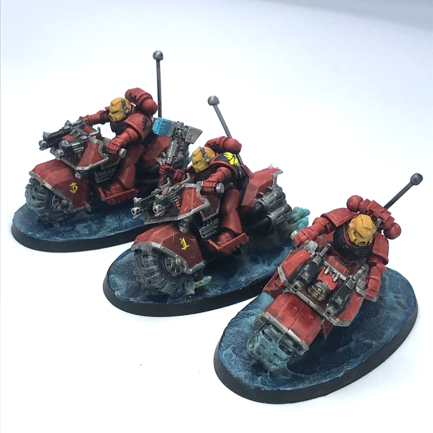 Blood Angels Attack Bike Squad Space Marines - Painted - Warhammer 40K C2573