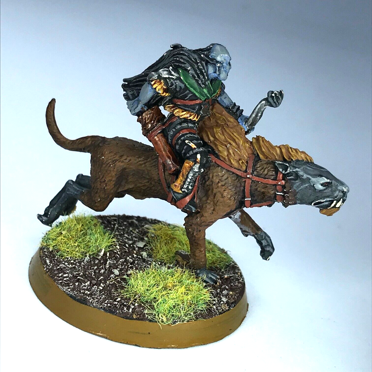 Metal Orc Warg Rider - Painted - LOTR / Warhammer / Lord of the Rings X12578