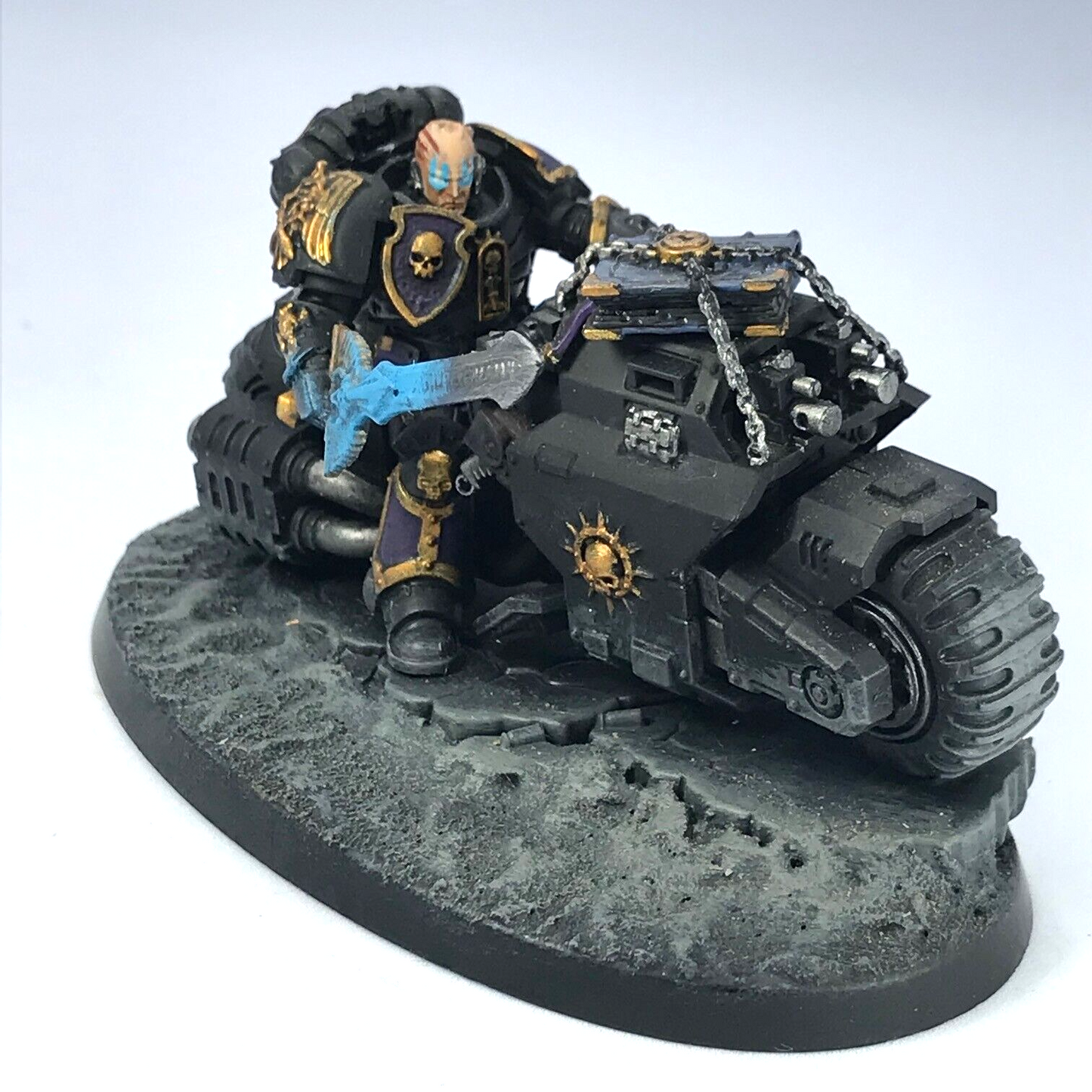 Dark Angels Chaplain Outrider Space Marines - Warhammer 40K Painted C767