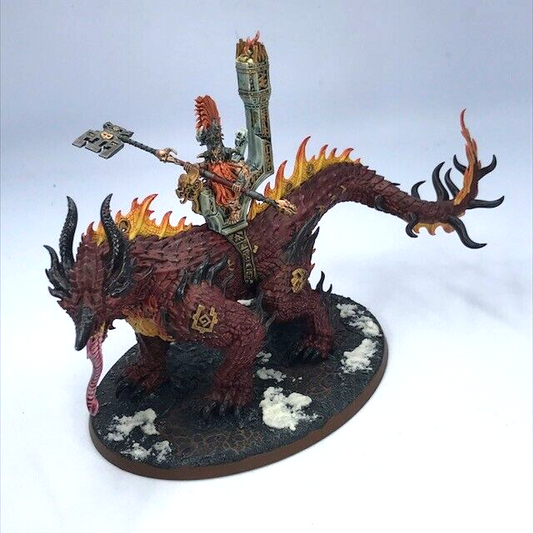 Auric Runefather on Magmadroth Fyreslayers - Warhammer Age of Sigmar Painted