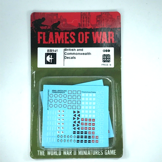 Metal British and Commonwealth Decals Transfers Blister - Flames of War C2385