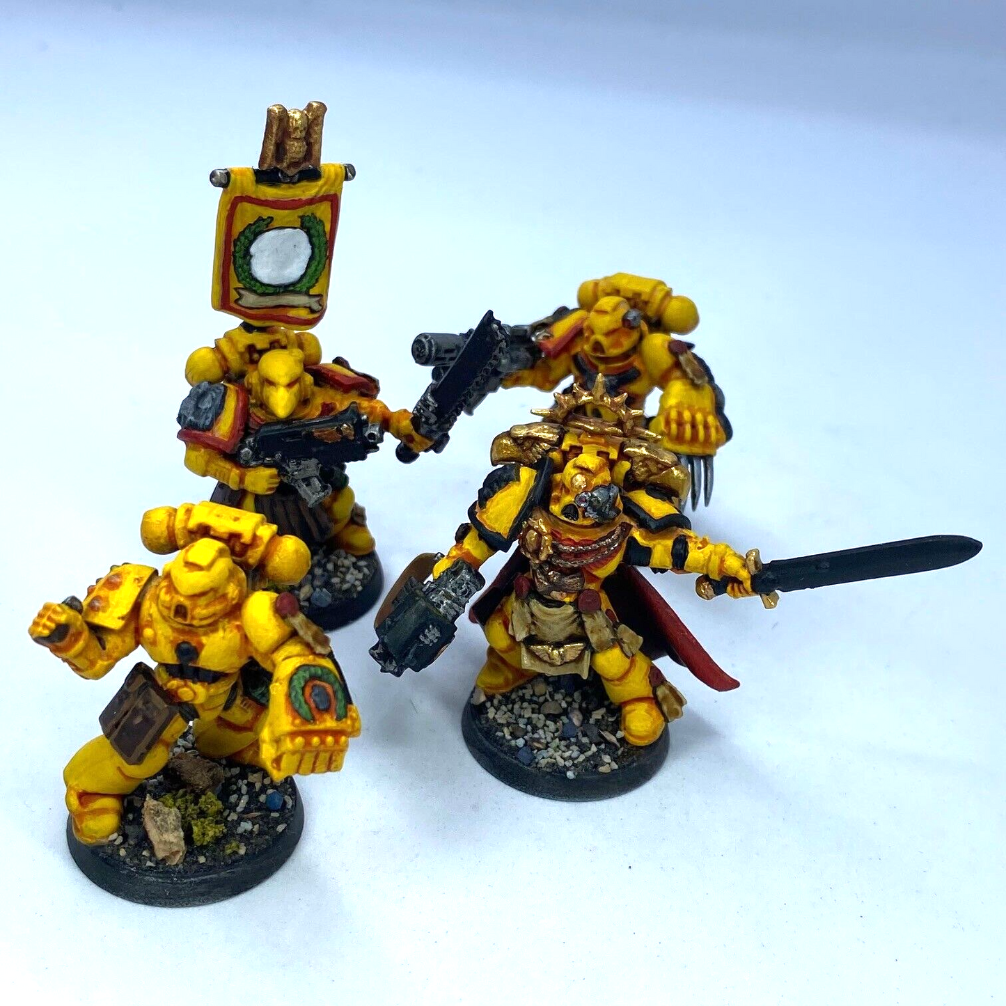 Company HQ Squad Imperial Fist Space Marine - Painted - Warhammer 40K C3123