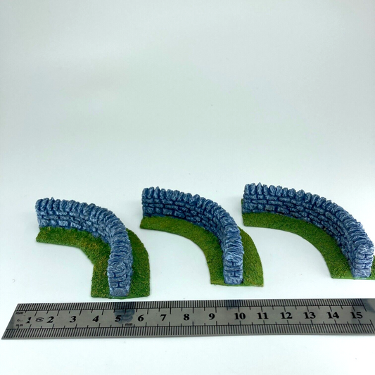 Curved Stone Walls - Terrain & Accessories - Suitable For Wargaming C995