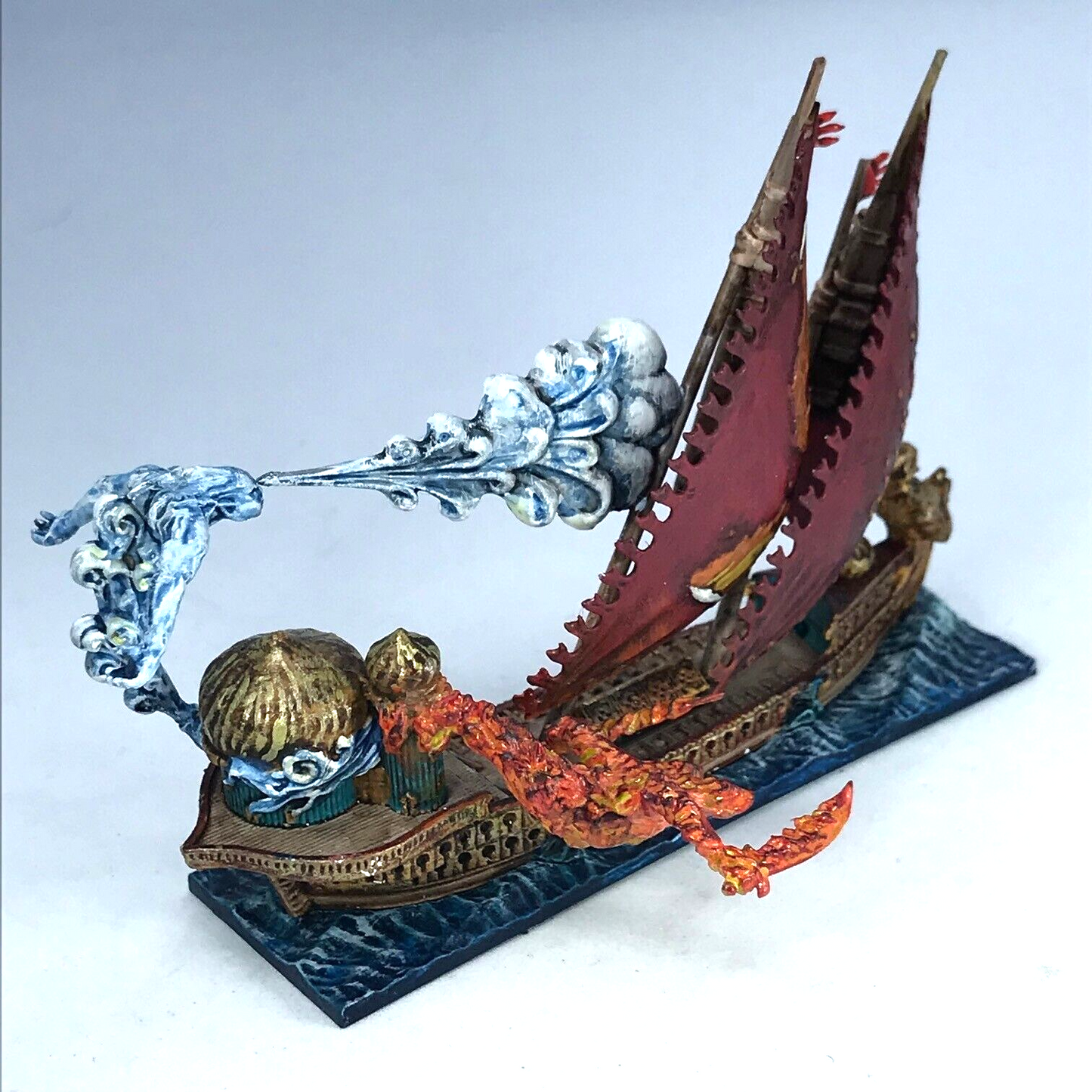 Dreadfleet The Flaming Scimitar Ship - Painted - Warhammer Board Game C3716