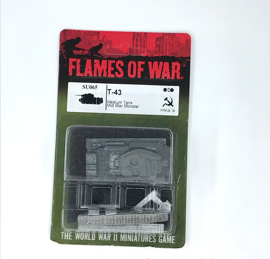 WW2 Soviet T-43 Tank - Sealed Blister Unpainted - Flames of War C365