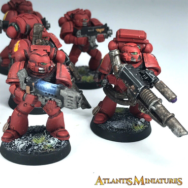 Painted Blood Angel Heavy Weapon Squad Space Marines - Warhammer 40K C349