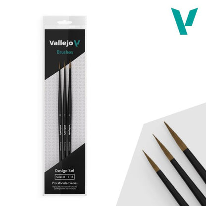 Pro Modeler Design Set (Size 0, 1 & 2)  - Acrylicos Vallejo - Hobby Paint Brush