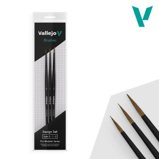 Pro Modeler Design Set (Size 0, 1 & 2)  - Acrylicos Vallejo - Hobby Paint Brush